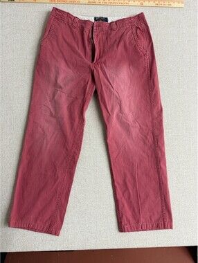 American Living Mens Vintage Red Corduroy Casual Pants Trousers 34x30